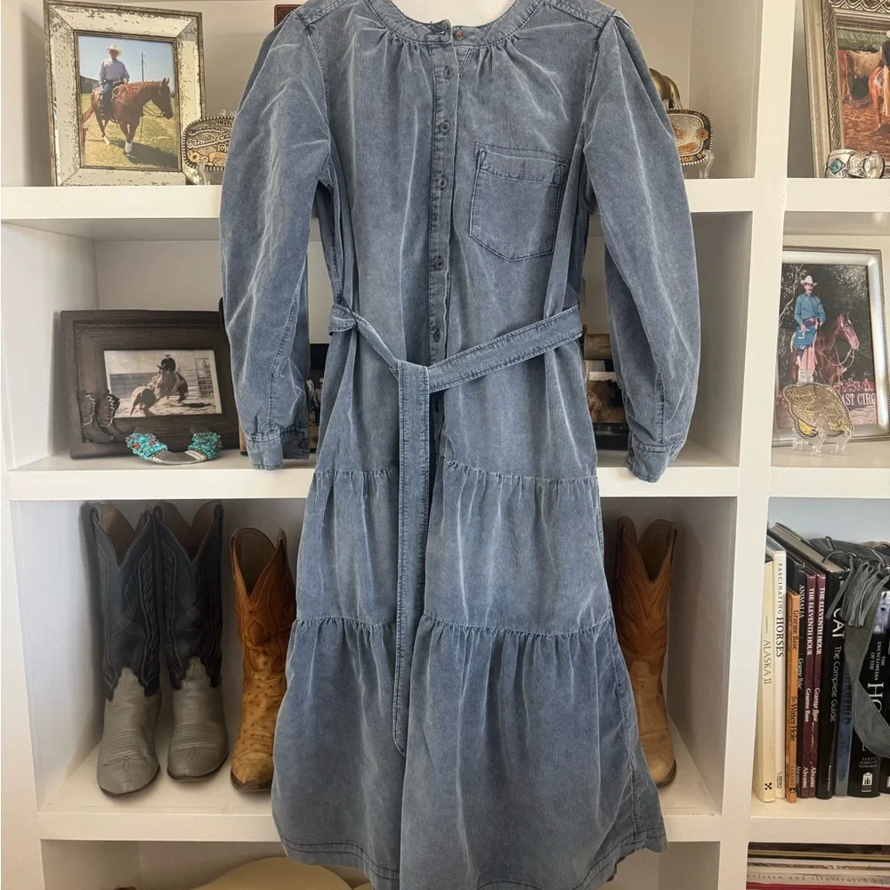 PILCRO Dusty Blue Corduroy Dress xsp - Picture 2 of 6